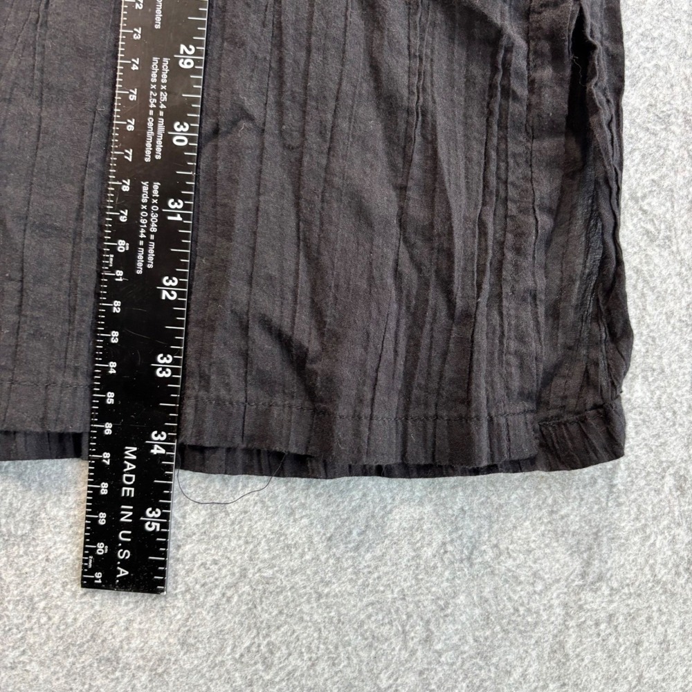 Lauren Ralph Lauren Black Crinkle Cotton Blend Long Sleeve Shirt Women's L NWT - Picture 10 of 12